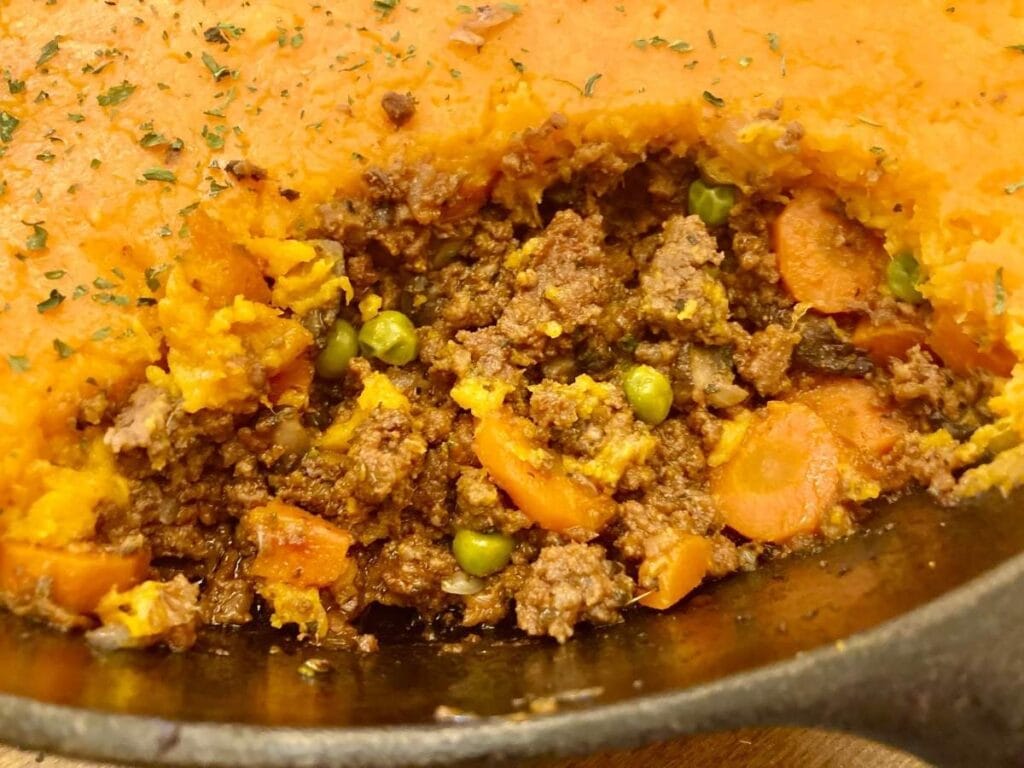 Filling of sweet potato cottage pie
