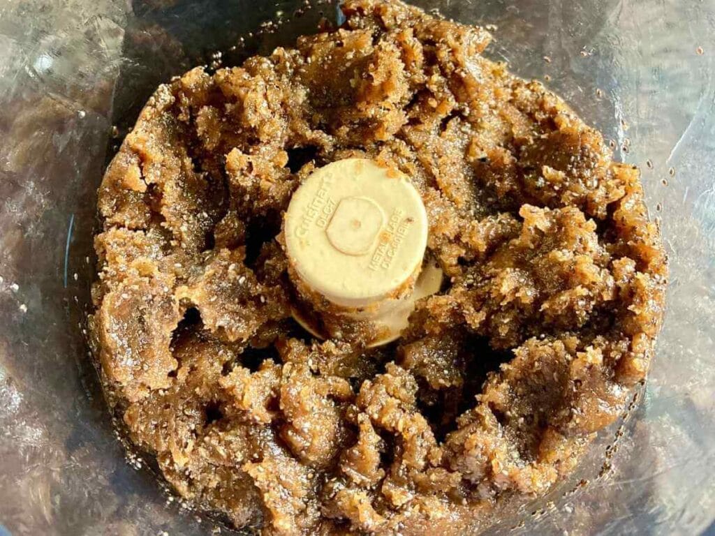 Energy ball dough in a food processor.
