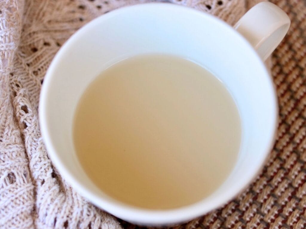 Mug full of bone broth.