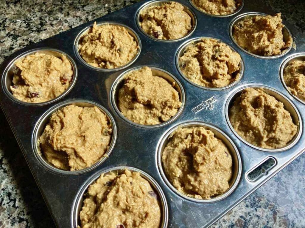 Muffins ready to be baked.