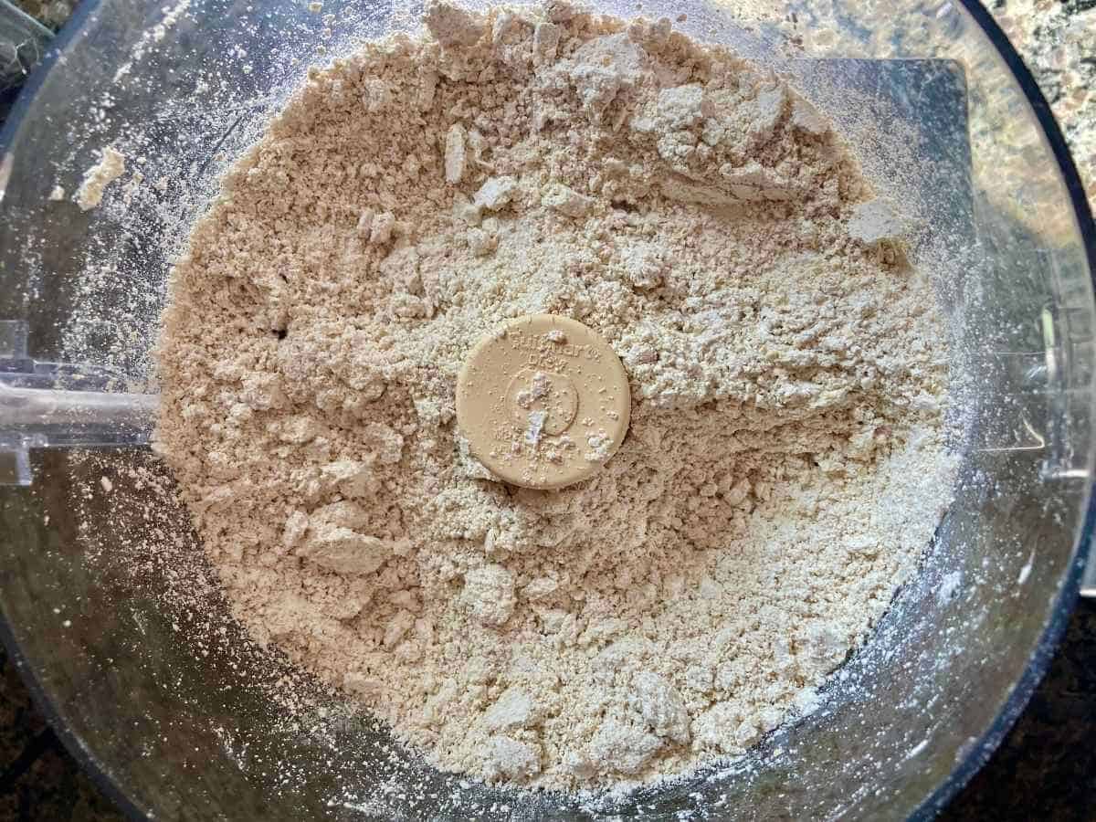 Oat flour in a food processor.