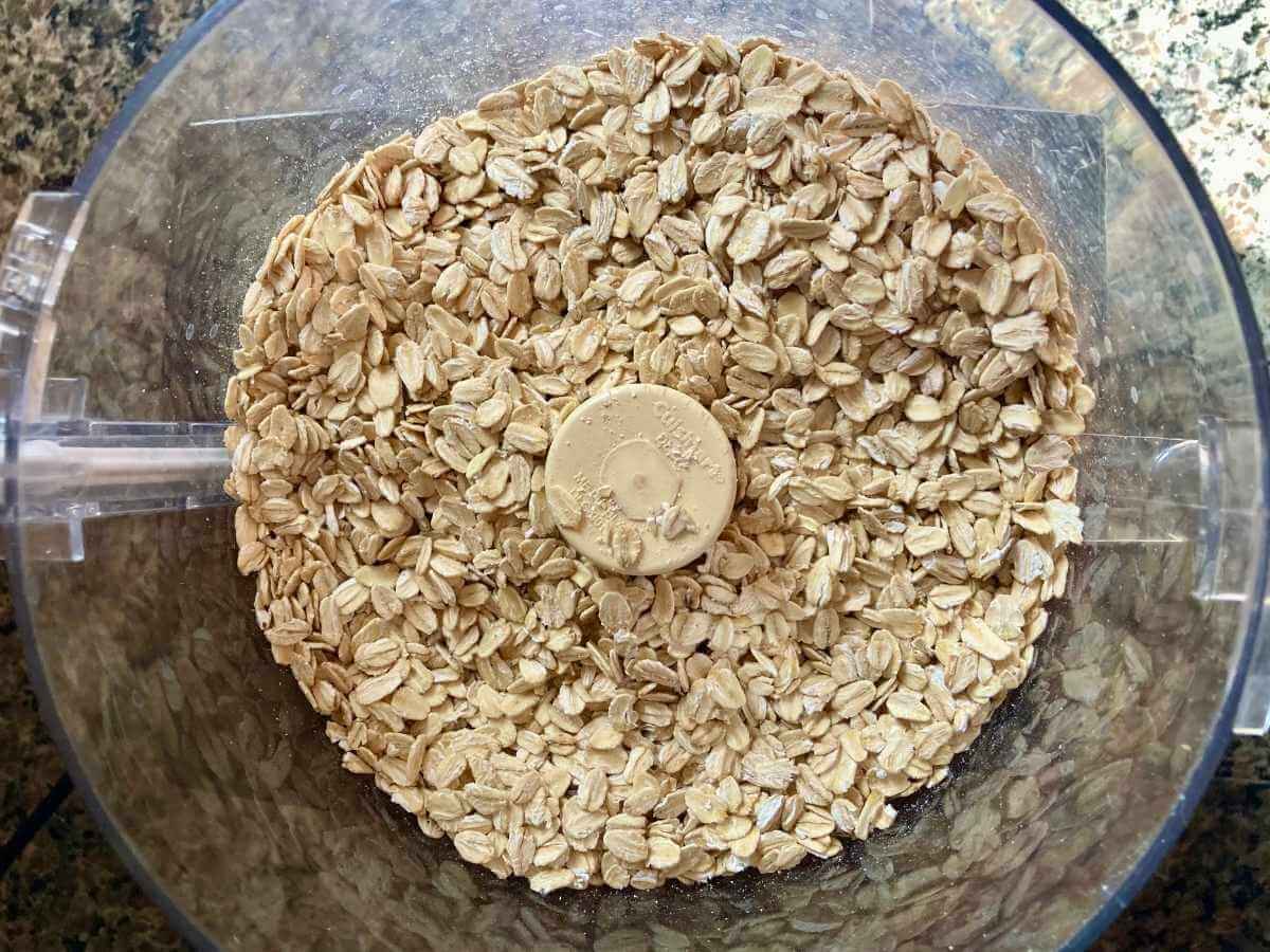 Oats in a food processor.