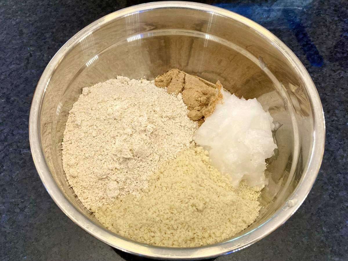 Topping ingredients in a bowl.