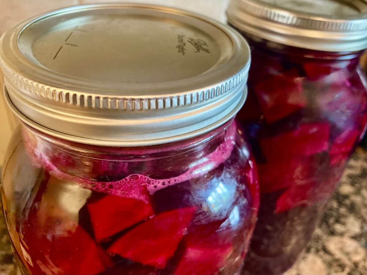 2 mason jars of beet kvass.