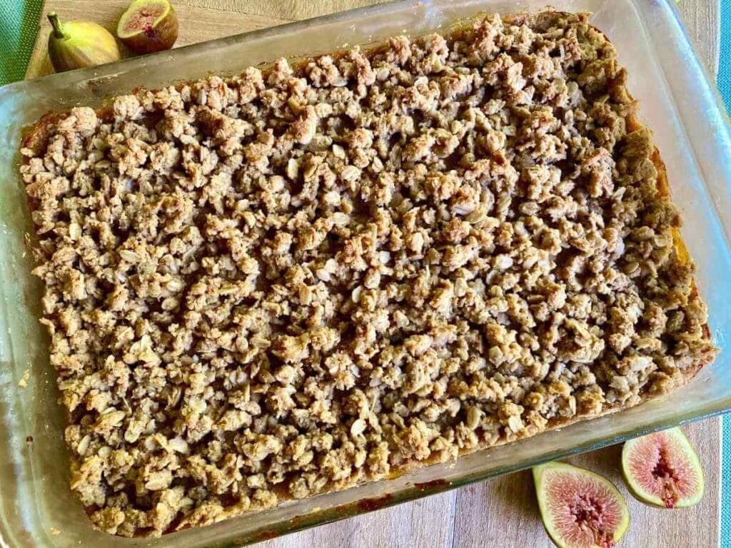 Gluten-free fig bars right out of the oven.
