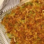 Closeup of green bean casserole