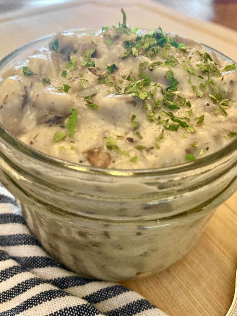 Gluten-free cream of mushroom soup in jar