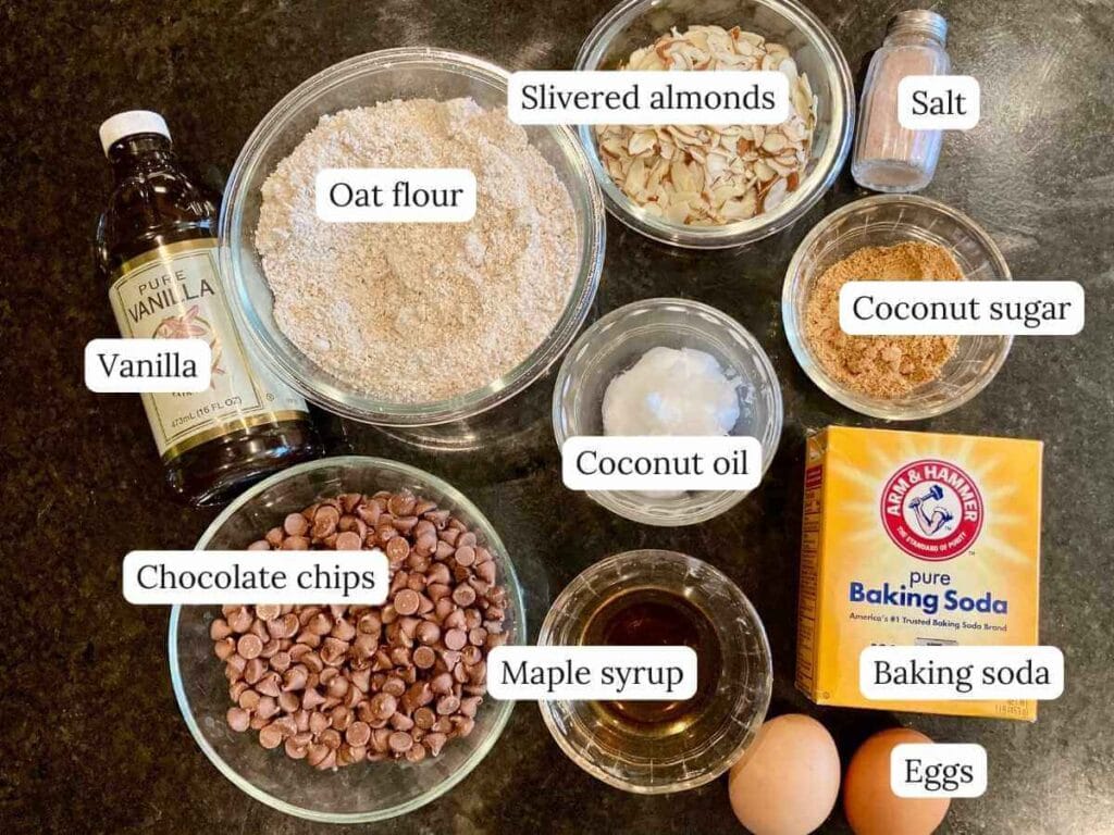 Ingredients for gluten-free biscotti on counter