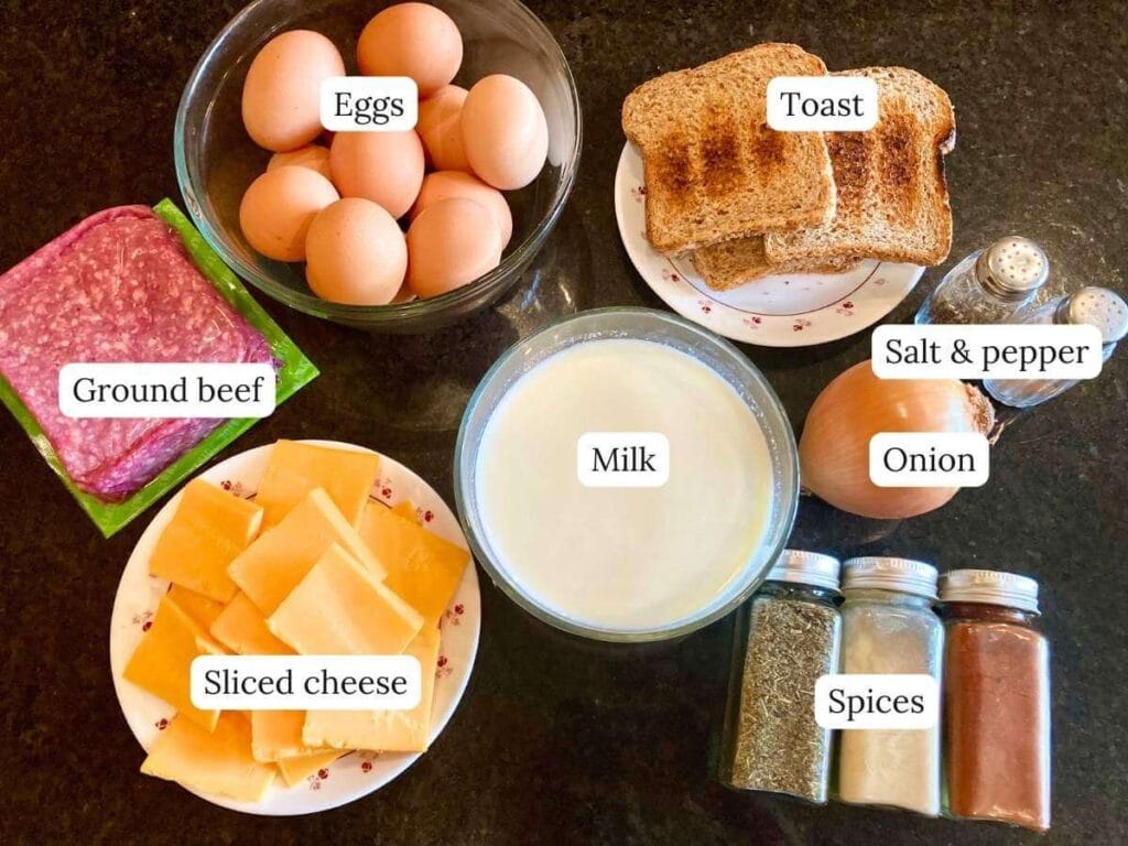 ingredients for healthy egg strata