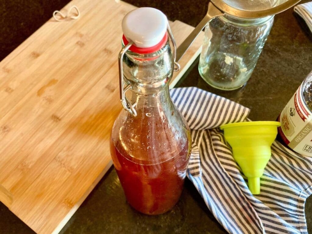 Water kefir in bottle before 2nd ferment