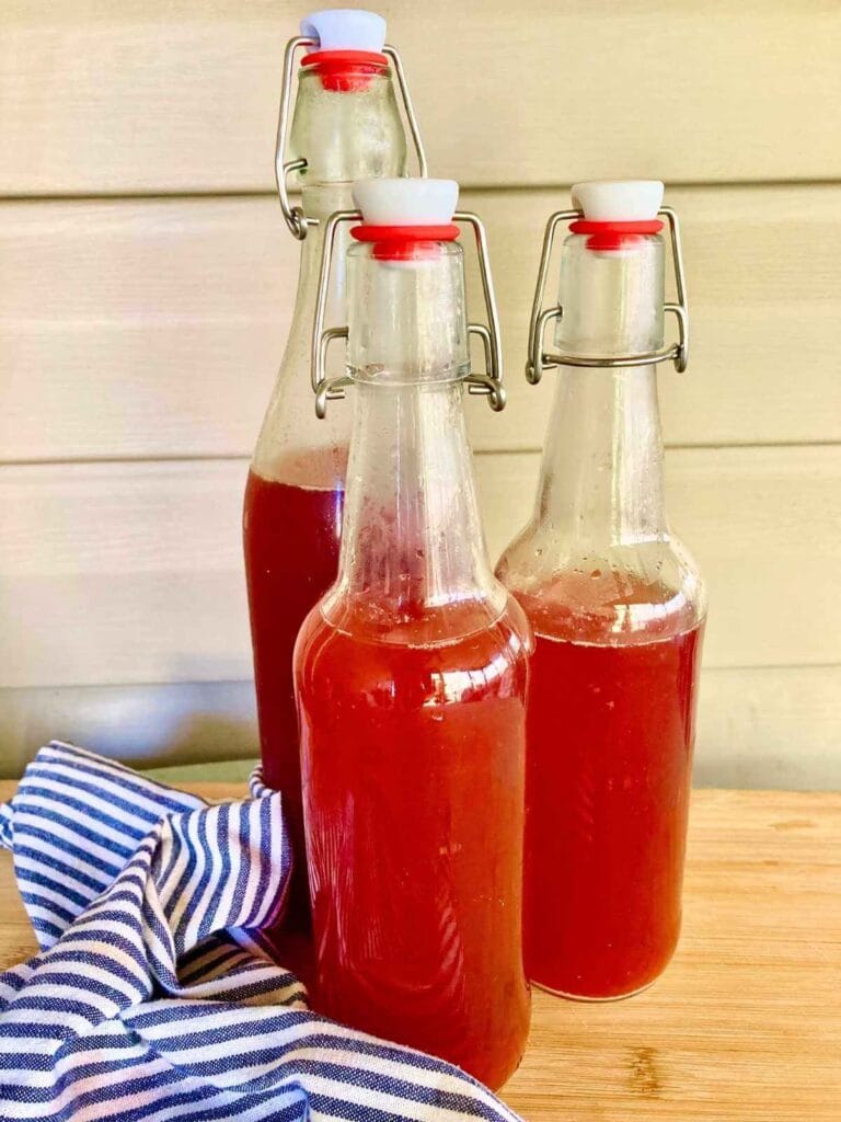 three bottles of water kefir
