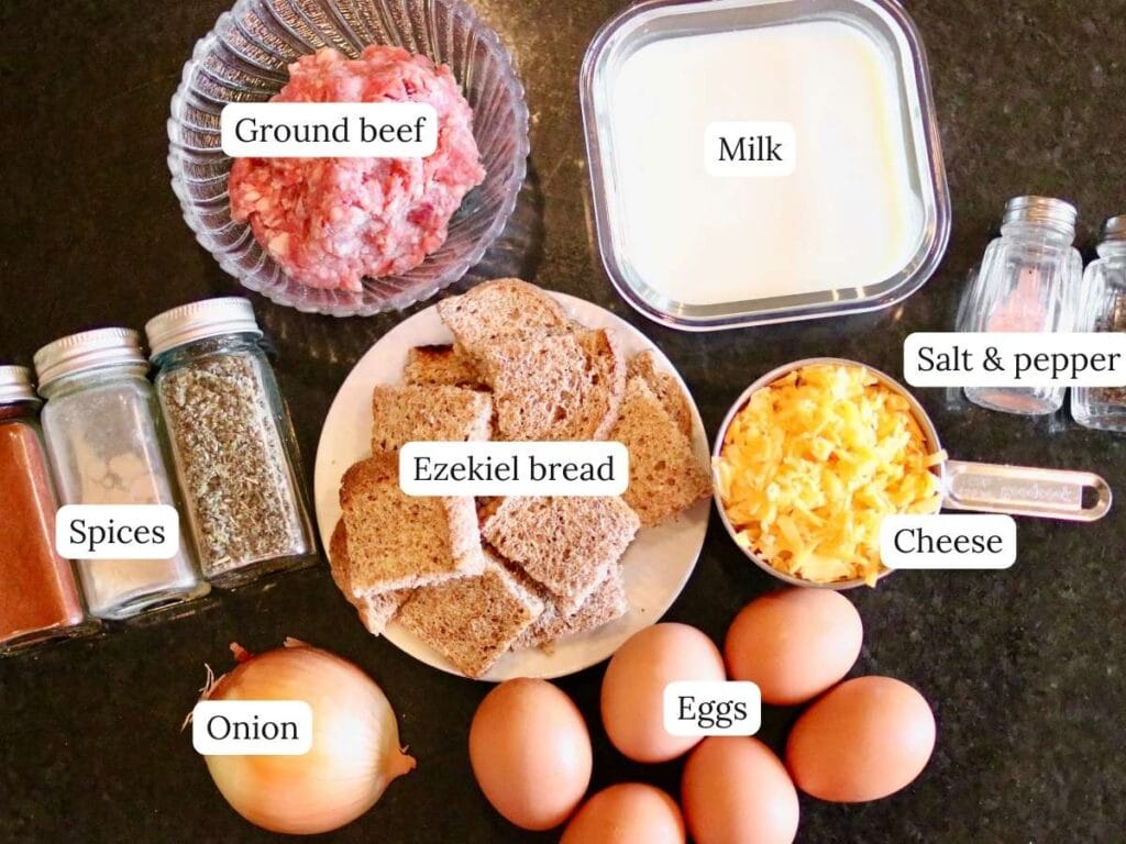 Ingredients for high protein egg bites on counter
