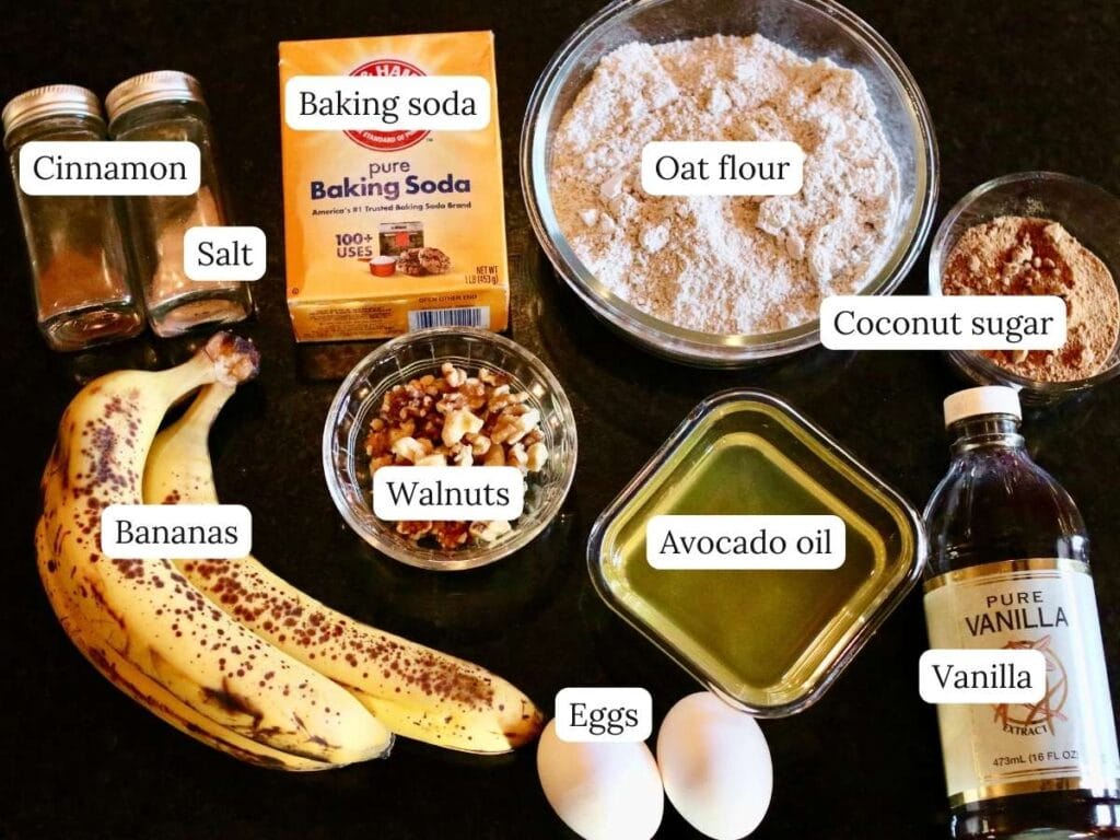 Ingredients for oat flour banana recipes