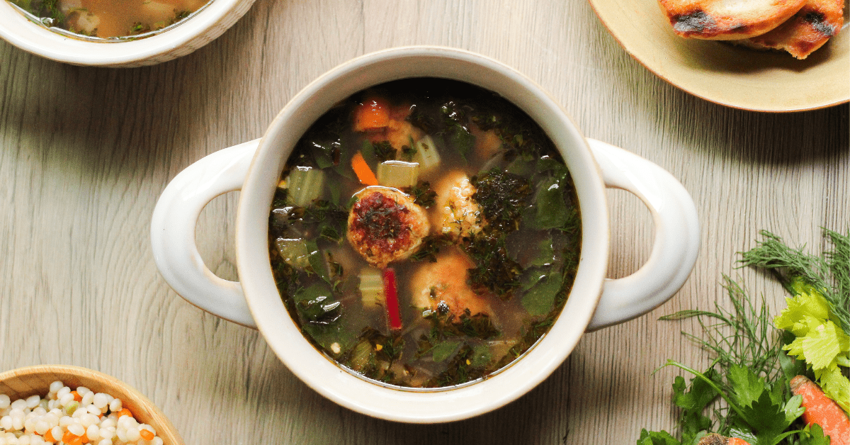 Italian wedding soup in a bowl
