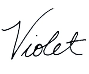 Violet's handwritten signature