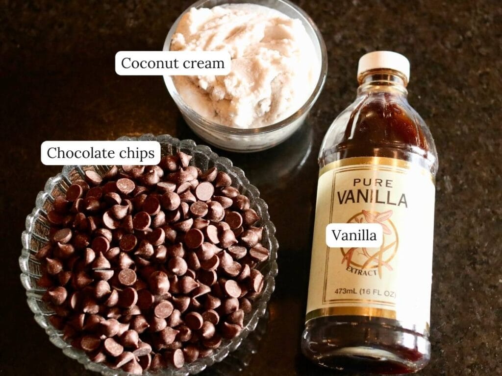 Ingredients for frosting on a counter.