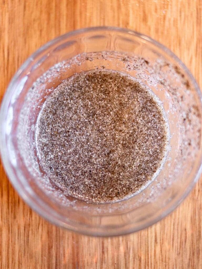 Ground chia egg in a bowl.