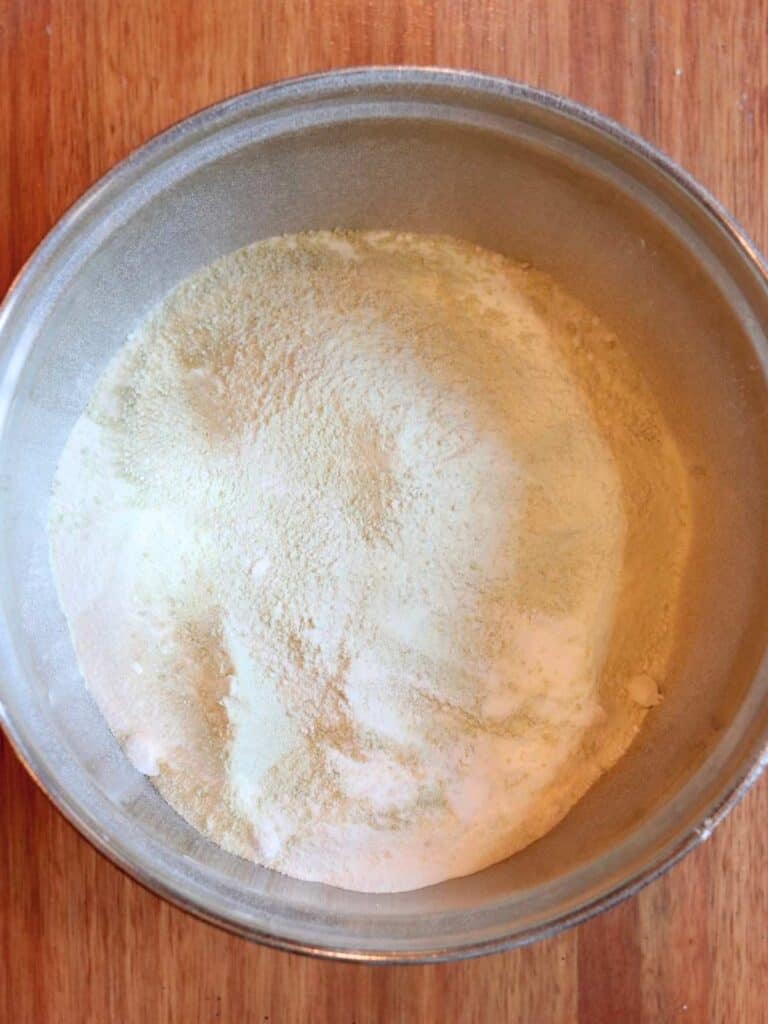 Ingredients for laundry powder in a mixing bowl ready to be stirred.